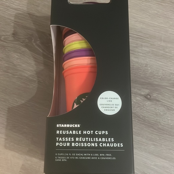 Starbucks Reusable Hot Cups with color change lids - Picture 2 of 3